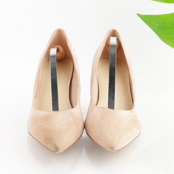 Marc Fisher Women Caitlin Pump Size 9.5 Blush Pink Suede Pointed Block Heel Shoe - Picture 2 of 12